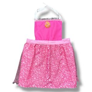 Disney Cindarella Girls Apron Dress Up Play Costume Pink Princess Ages 4 Plus